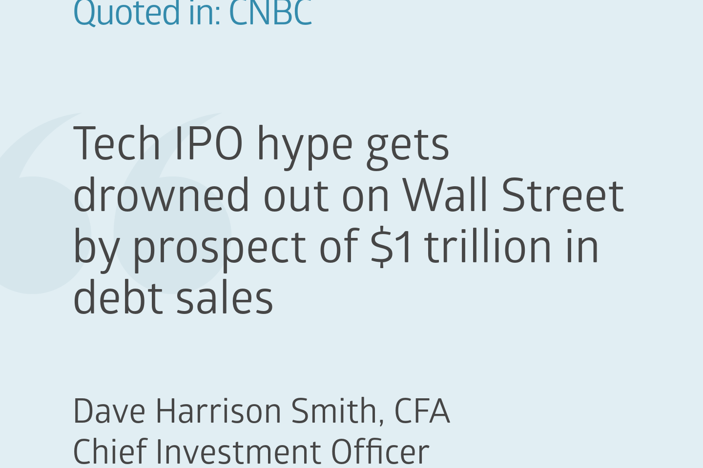 CNBC - AI Debt - Dave Harrison Smith, Chief Investment Officer